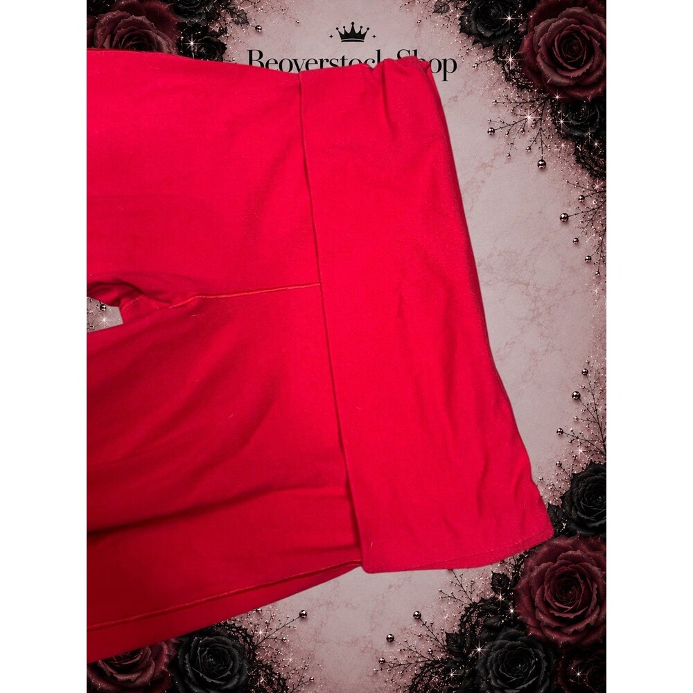 preowned PINK Victoria’s Secret All-Day Cotton Foldover Flare Legging red Size M - Picture 7 of 10